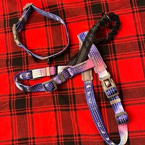 Harness & Collar S dog Leashboss Space blue ombré adjustable harness bungie NEW